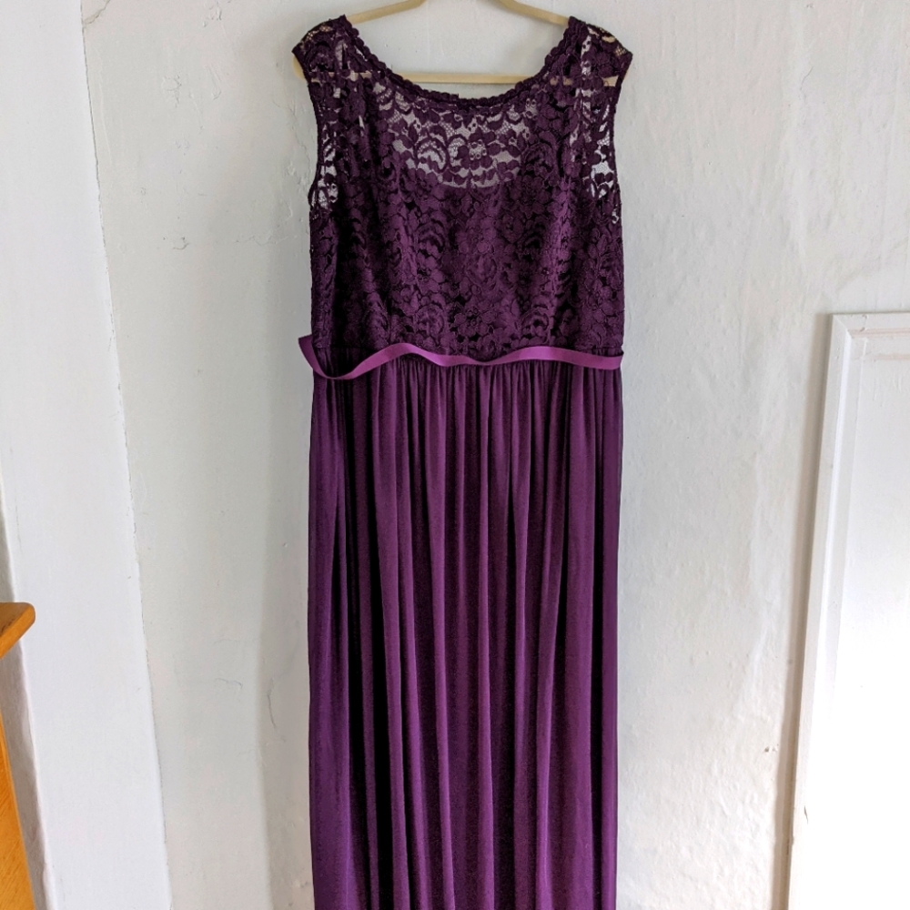 David's Bridal Plum Bridesmaid dress